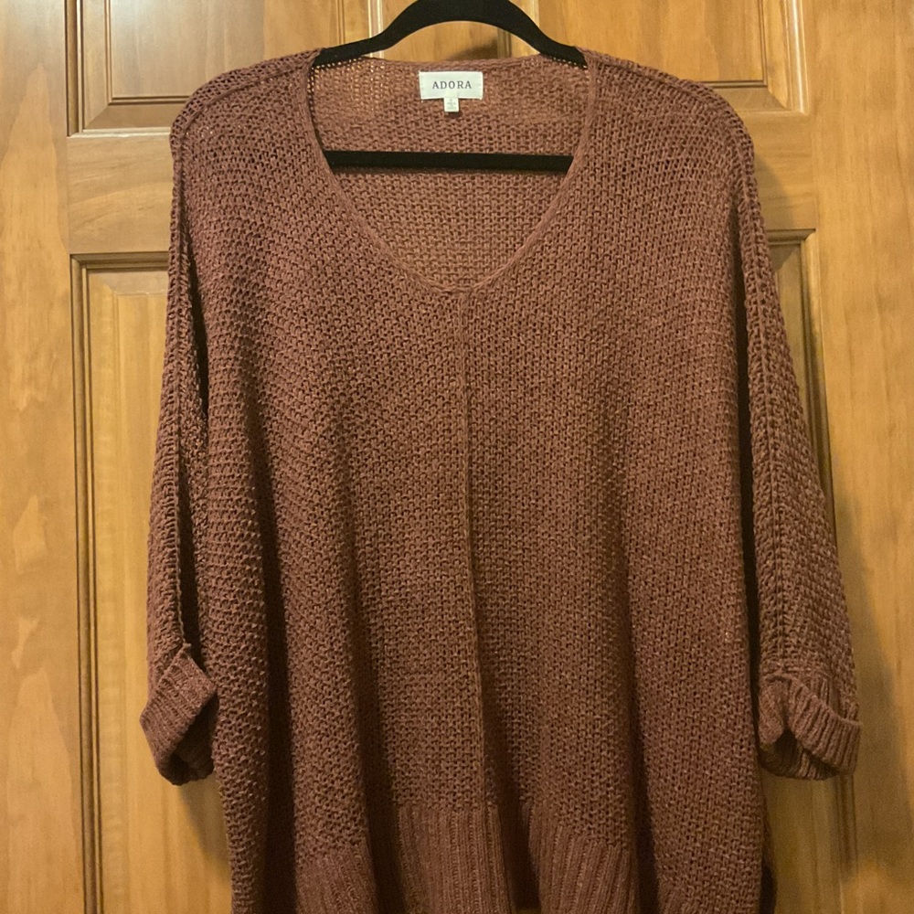 ADORA Women's V-Neck Sweater in Rich Burgundy